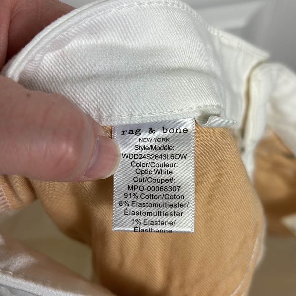 NWT Rag & Bone Dre low rise boyfriend white jeans sz 27 - Picture 14 of 14